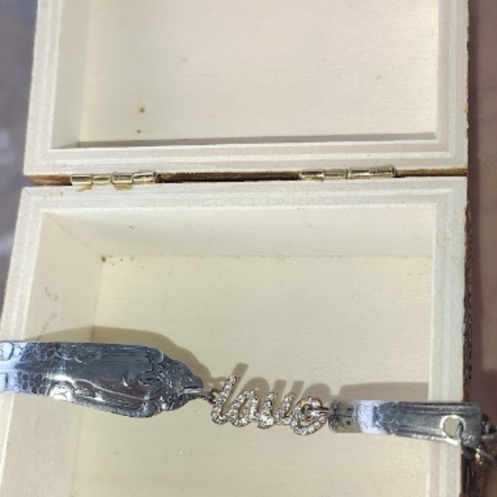 Silver Bracelet with 'Love' Detail
